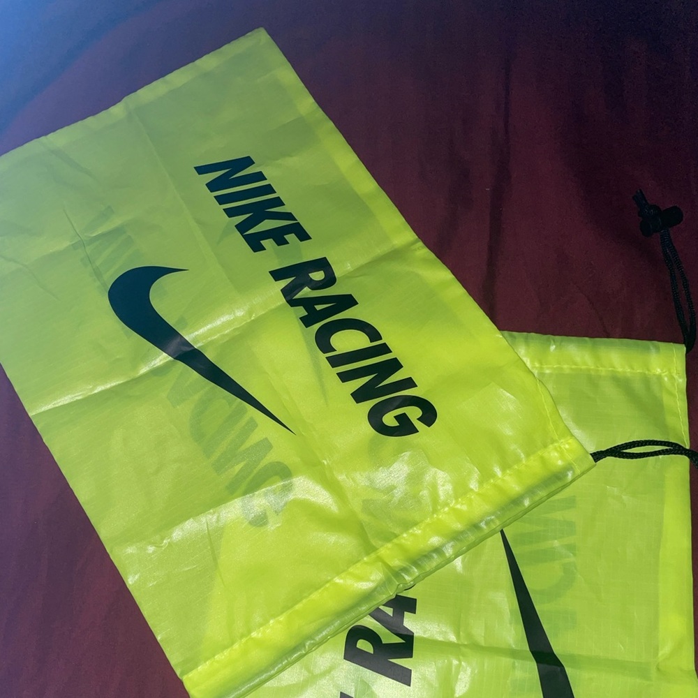 Bag with laces for shoes "Nike" Track light green color - 2 pieces